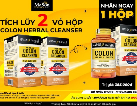 Tích lũy 2 vỏ hộp Mason Colon - Đổi 1 hộp Mason Colon "mới tinh" trị giá 385k