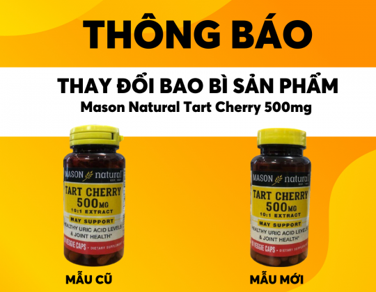 Thông báo: Thay đổi bao bì sản phẩm Mason Natural Tart Cherry