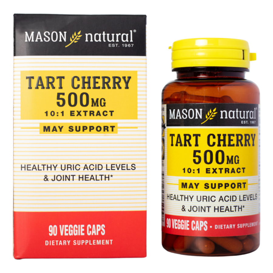 Mason Natural Tart Cherry 500mg - Hỗ trợ giảm nồng độ Acid Uric trong máu