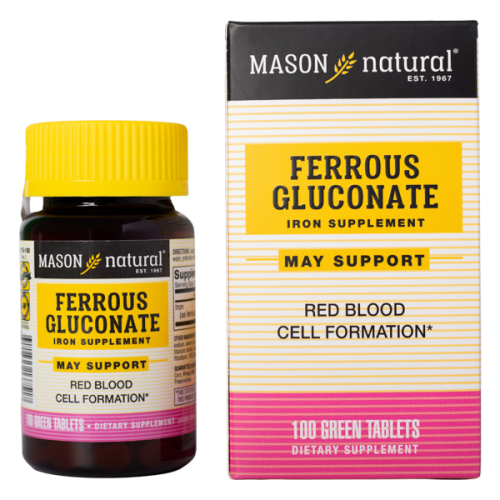 Mason Natural Ferrous Gluconate 100 viên – Sản phẩm bổ sung sắt hữu cơ