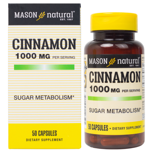 Mason Natural Cinnamon 1000mg - Hỗ trợ kiểm soát chỉ số đường huyết (50 viên)