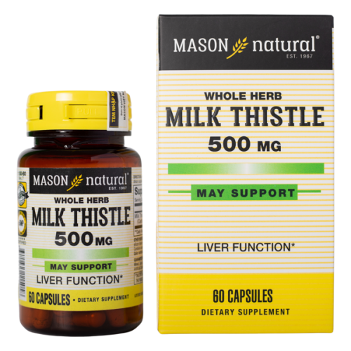 Mason Natural Milk Thistle 500mg - Hỗ trợ giải độc và tăng cường chức năng gan