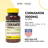 Mason Natural Cinnamon 1000mg - Hỗ trợ kiểm soát chỉ số đường huyết (50 viên)