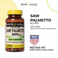 Mason Natural Saw Palmetto 500mg - Hỗ trợ điều trị phì đại tiền liệt tuyến