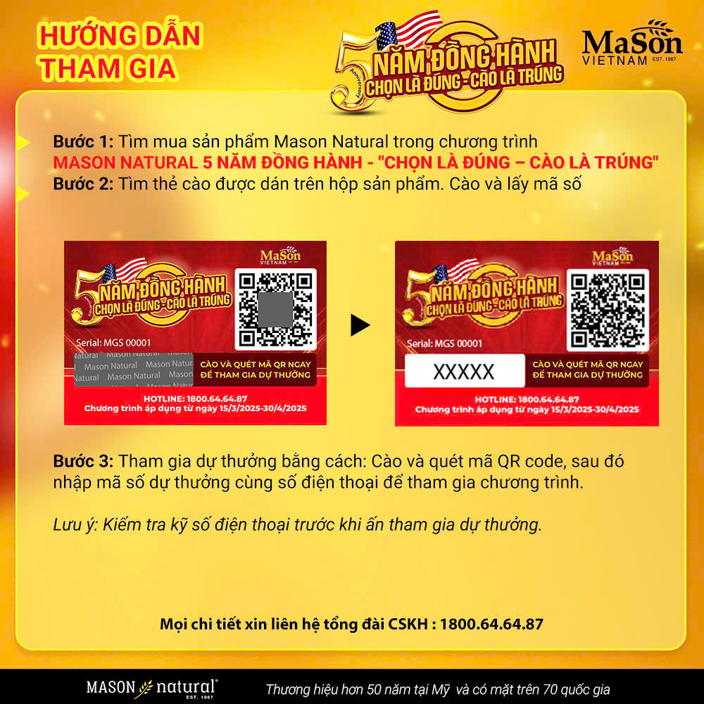 Mason Natural 5 năm đồng hành: Chọn là đúng - 100% cào là trúng