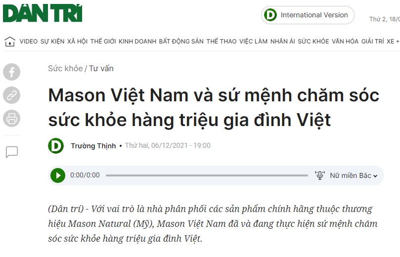 Mason được báo chí đưa tin