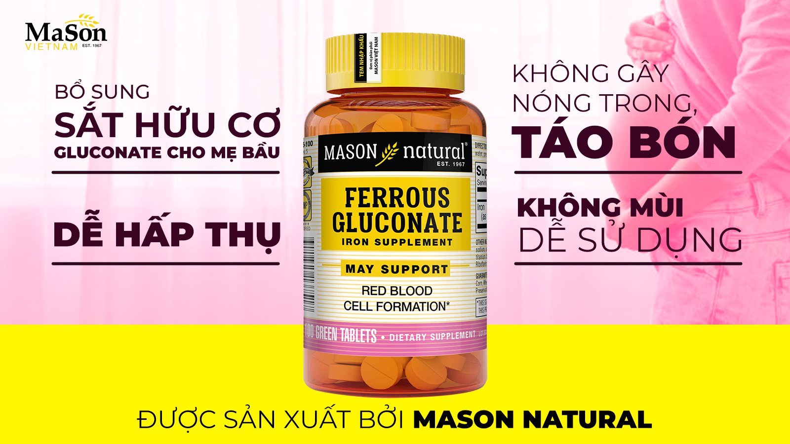  Mason Natural Ferrous Gluconate và những ưu điểm vượt trội