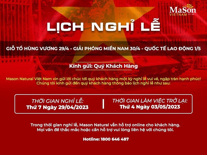 Thông báo nghỉ lễ Mason